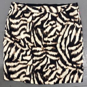 Ann Taylor Black and Cream Zebra Pencil Skirt